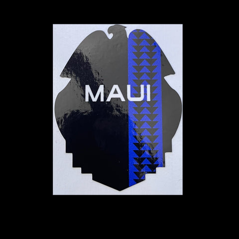 Maui Blue Line Tribal Badge Sticker Decal