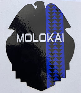 Molokai Blue Line Tribal Badge Sticker
