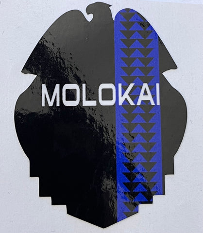 Molokai Blue Line Tribal Badge Sticker