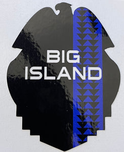 Big Island Blue Line Tribal Badge  Sticker Decal