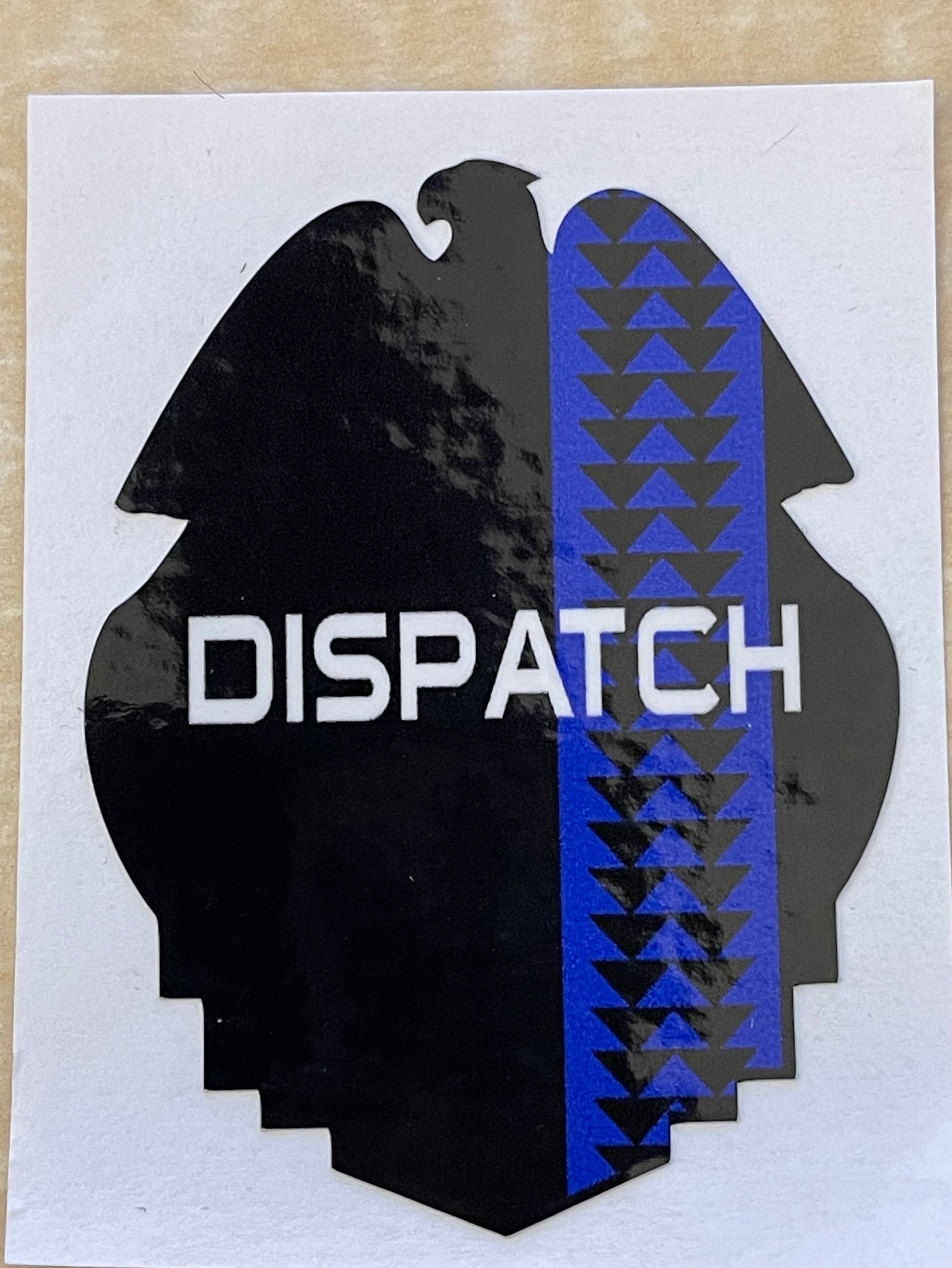 Dispatch Blue Line Tribal Badge Sticker Decal