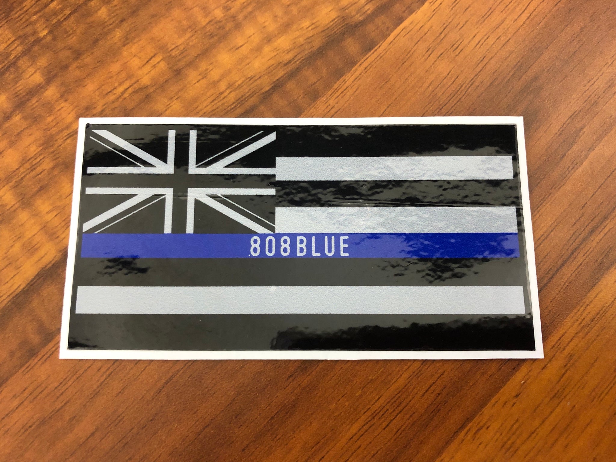 808 Blue Hawaiian Flag Sticker (SOLID)
