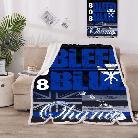 808 Blue Fleece Blanket