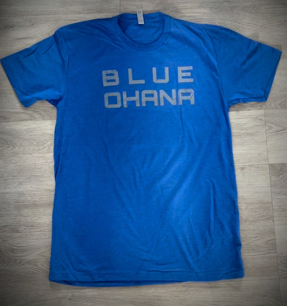 Blue Ohana Flag  Cotton Tee    Royal