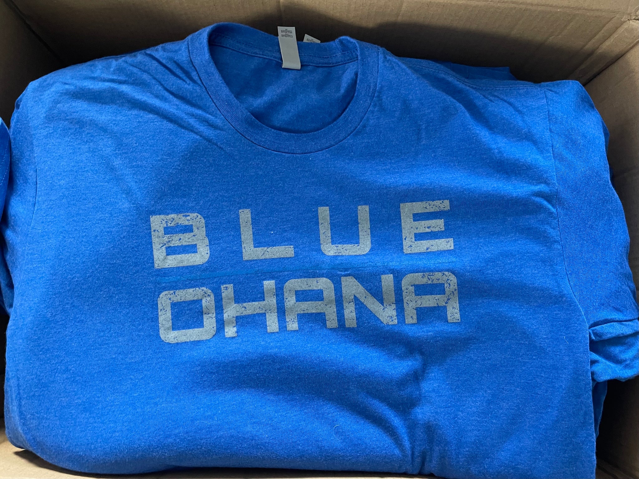 Blue Ohana Flag  Cotton Tee    Royal
